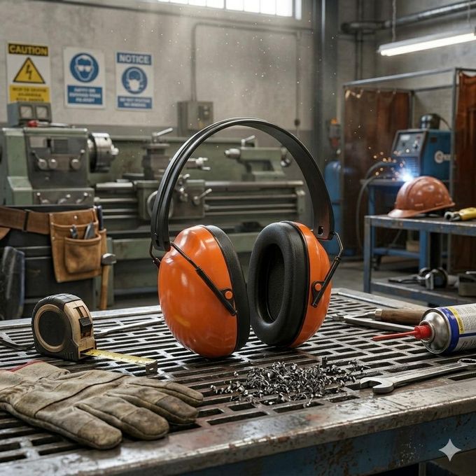 Casque Antibruit Professionnel FINDER FD373600Z - Protection Auditive 20DB - Haute Qualité ABS+PU - Pliable & Réglable - Idéal Chantier et Travaux