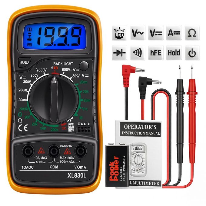 Mythco Multimètre Numérique Avec Voltmètre Pour Tester La Tension Des Batteries