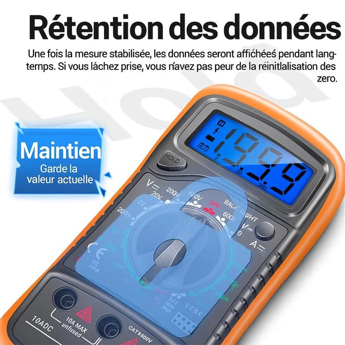 Mythco Multimètre Numérique Avec Voltmètre Pour Tester La Tension Des Batteries