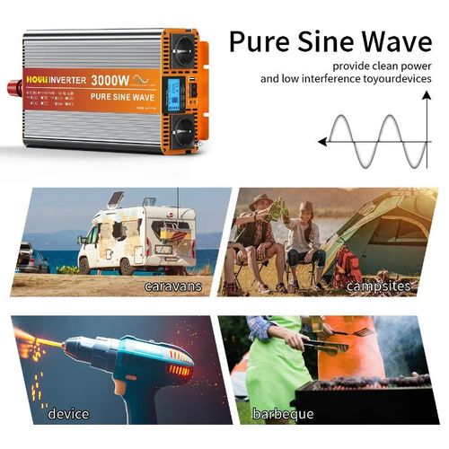 Nouveau Convertisseur de tension 12V à 230V Sinus Pure 3000W avec écran indicateur