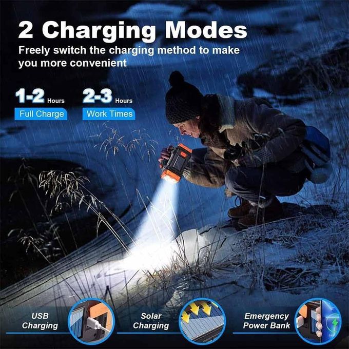 Lampe de Travail Solaire LED Rechargeable Haute Puissance