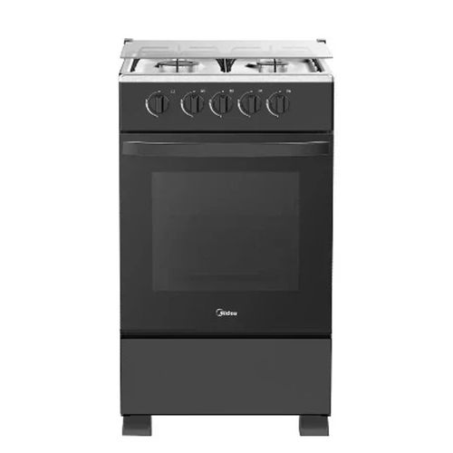 Midea Sp5055T082-B - Gaziniere 4 Feux Midea - 50X55Cm - Sans Allumage Automatique - Noire - Couverture Vitre