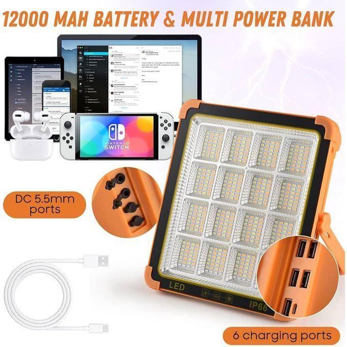 Puissant Projecteur Solaire 300W De Chantier, Jardins, Avec 4 Modes D'éclairage