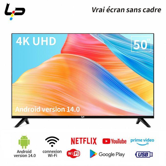 LP TV intelligente LP 55 - 4K UHD - Android 14.0 - 1,5+8G - Sans bordure - WiFi - 3 ports HDMI + 2 ports USB + Garantie 1 an - Noir