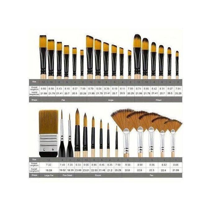 pinceaux pour peinture à l'huile 32pcs