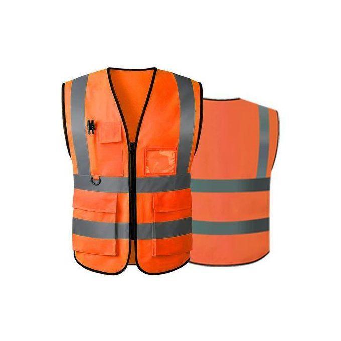 Gilet Protection Sécurité, Chasuble multi poche Orange