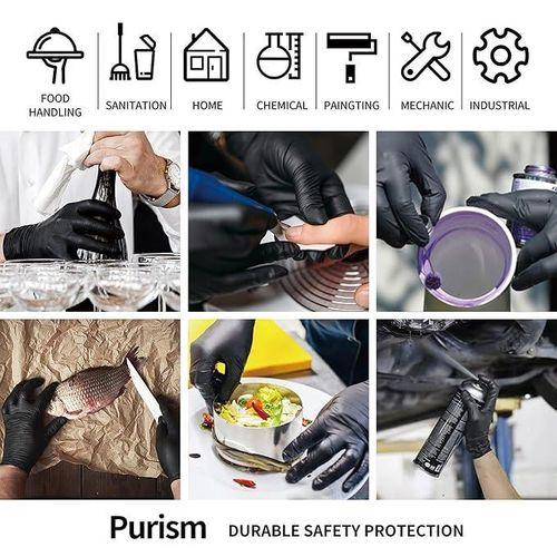 Gants En Latex Noirs Non Poudrés Gants De Protection Jetables Non Stériles - Grands