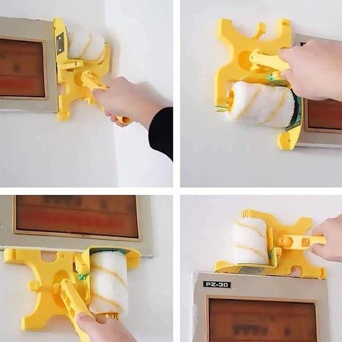 Genetic Rouleau à peinture, bordure, brosse, coupe, séparation des couleurs, maison, pièce, mur, plafond, outil sûr pour bordures de peinture Outil de bordure de peinture portable multifonctionnel à main pour la peinture de portes de plafond de maison