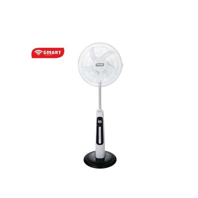 SMART TECHNOLOGY Ventilateur Rechargeable 16 -STV-630 - (1PC/CRT) - Avec Télécommande/ Blanc- 1 Mois De Garantie