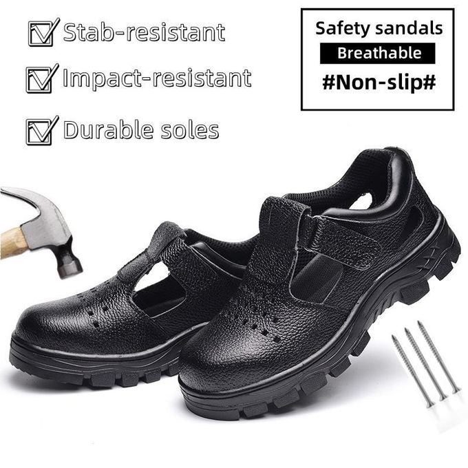 Banagat Sandales de Sécurité Homme Respirantes Anti écrasement perforation Noir Professionnel