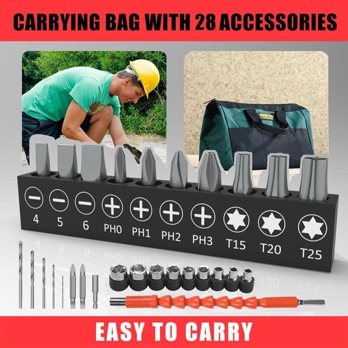 Perceuse Visseuse Sans Fil / Visseuse + 47 Accessoires